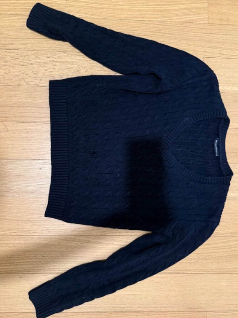 Brandy Melville Ida Cotton Cable Knit V-Neck Sweater